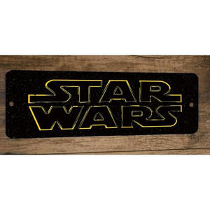 Star Wars Name Logo Space Stars 4x12 Metal‎ Wall Sign
